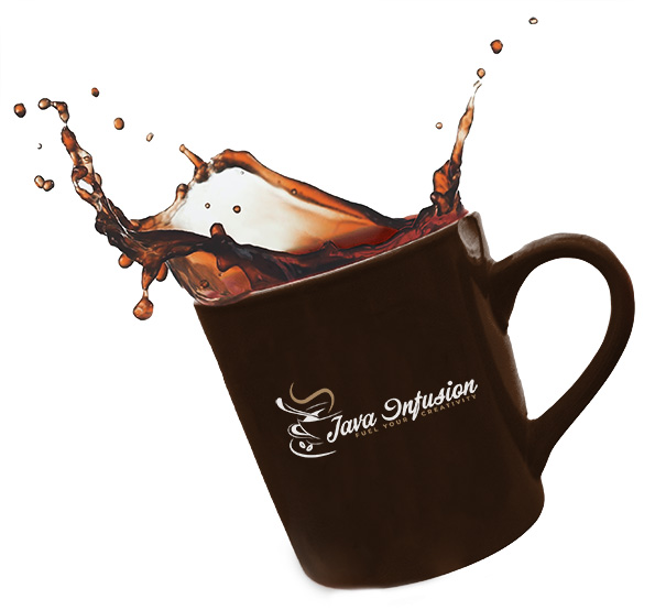 Java Infusion Logo on a cup of coffee